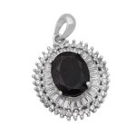 گردنبند گارنت الماس تراش نقره زنانه طرح ملکه