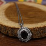 گردنبند گارنت الماس تراش نقره زنانه طرح ملکه - Image 2