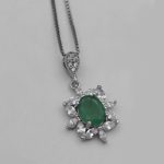 گردنبند زمرد زامبیا الماس تراش نقره زنانه طرح لیلا - Image 3