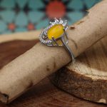 انگشتر شرف الشمس نقره زنانه طرح خاطره + حکاکی - Image 2