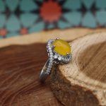 انگشتر شرف الشمس نقره زنانه طرح کیانا + حکاکی - Image 2