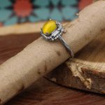 انگشتر شرف الشمس نقره زنانه طرح تابان + حکاکی - Image 2