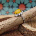 انگشتر شرف الشمس نقره زنانه طرح ترنج + حکاکی - Image 2