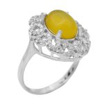 انگشتر شرف الشمس نقره زنانه طرح شیوا + حکاکی