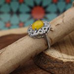 انگشتر شرف الشمس نقره زنانه طرح شیوا + حکاکی - Image 3