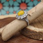 انگشتر شرف الشمس نقره زنانه طرح پناه + حکاکی - Image 2