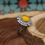 انگشتر شرف الشمس نقره زنانه طرح پناه + حکاکی - Image 3