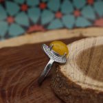 انگشتر شرف الشمس نقره زنانه طرح الیکا + حکاکی - Image 3