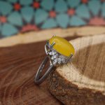 انگشتر شرف الشمس نقره زنانه طرح فرسیما + حکاکی - Image 2