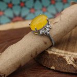 انگشتر شرف الشمس نقره زنانه طرح فرسیما + حکاکی - Image 3