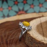 انگشتر شرف الشمس نقره زنانه طرح گیتا + حکاکی - Image 2