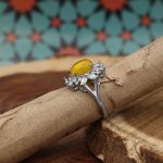 انگشتر شرف الشمس نقره زنانه طرح گیتا + حکاکی - Image 3