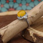 انگشتر شرف الشمس نقره زنانه طرح مژده + حکاکی - Image 2