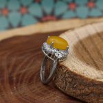 انگشتر شرف الشمس نقره زنانه طرح مژده + حکاکی - Image 3