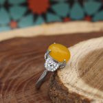 انگشتر شرف الشمس نقره زنانه طرح نازپری + حکاکی - Image 2