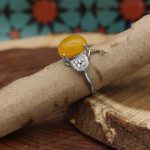 انگشتر شرف الشمس نقره زنانه طرح نازپری + حکاکی - Image 3