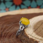 انگشتر شرف الشمس نقره زنانه طرح نوگل + حکاکی - Image 2