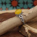 انگشتر شرف الشمس نقره زنانه طرح نوگل + حکاکی - Image 3