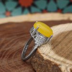 انگشتر شرف الشمس نقره زنانه طرح حوردخت + حکاکی - Image 2