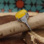 انگشتر شرف الشمس نقره زنانه طرح حوردخت + حکاکی - Image 3