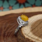 انگشتر شرف الشمس نقره زنانه طرح تیارا + حکاکی - Image 2