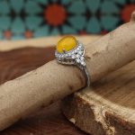 انگشتر شرف الشمس نقره زنانه طرح تیارا + حکاکی - Image 3