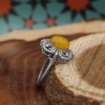 انگشتر شرف الشمس نقره زنانه طرح شانلی + حکاکی - Image 2