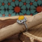 انگشتر شرف الشمس نقره زنانه طرح شانلی + حکاکی - Image 3