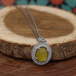 گردنبند شرف الشمس زنانه نقره طرح آنوشا + حکاکی - Image 3