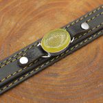 دستبند شرف الشمس نقره چرم طبیعی مشکی دو لایه طرح معین + حرز امام جواد (ع) + آیت الکرسی + حکاکی شرف الشمس - Image 2