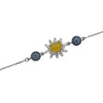 دستبند شرف الشمس نقره زنانه طرح گلچین + حکاکی