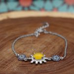 دستبند شرف الشمس نقره زنانه طرح گلچین + حکاکی - Image 2