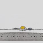 دستبند شرف الشمس نقره زنانه طرح گلچین + حکاکی - Image 4