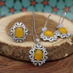 نیم ست شرف الشمس نقره زنانه طرح دلارام + حکاکی - Image 2