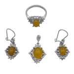 نیم ست شرف الشمس نقره زنانه طرح رامانا + حکاکی