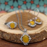 نیم ست شرف الشمس نقره زنانه طرح رامانا + حکاکی - Image 3