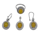 نیم ست شرف الشمس نقره زنانه طرح هلن + حکاکی