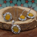 نیم ست شرف الشمس نقره زنانه طرح توران + حکاکی - Image 2