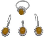 نیم ست شرف الشمس نقره زنانه طرح ماندانا + حکاکی