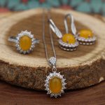 نیم ست شرف الشمس نقره زنانه طرح ماندانا + حکاکی - Image 2