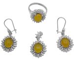 نیم ست شرف الشمس نقره زنانه طرح ستاره + حکاکی