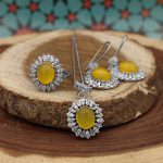 نیم ست شرف الشمس نقره زنانه طرح ستاره + حکاکی - Image 4