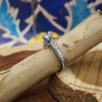 حلقه تک نگین نقره زنانه طرح گلسا - Image 2