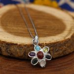 گردنبند نقره زنانه چند نگین اصل طرح افرا + حرز امام جواد (ع) - Image 2