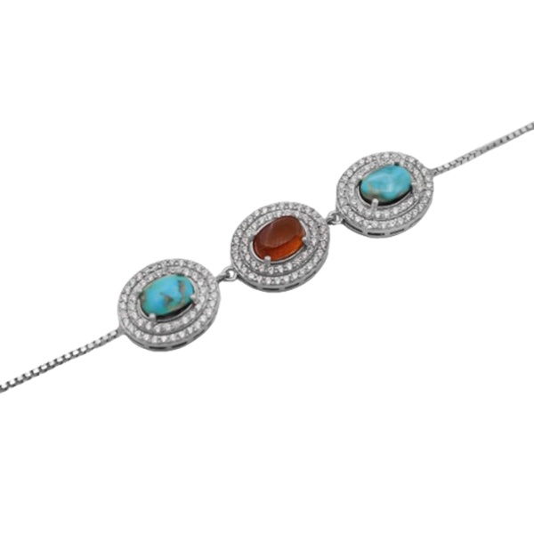16-4-059several-stones-aram-silver-bracelet (1) زیباترین دستبند چند سنگ ظریف