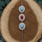 دستبند چند سنگ نقره زنانه طرح آرام - Image 3