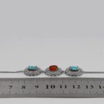 دستبند چند سنگ نقره زنانه طرح آرام - Image 4