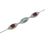 دستبند چند سنگ نقره زنانه طرح ویدا