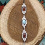 دستبند چند سنگ نقره زنانه طرح ویدا - Image 2