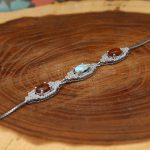 دستبند چند سنگ نقره زنانه طرح ویدا - Image 3